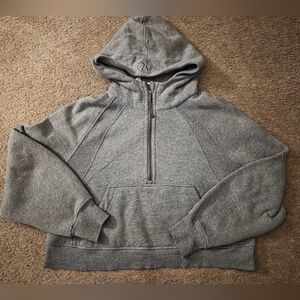 Lululemon Scuba Oversized Half Zip Hoodie M/L Heathered Core Medium Gray